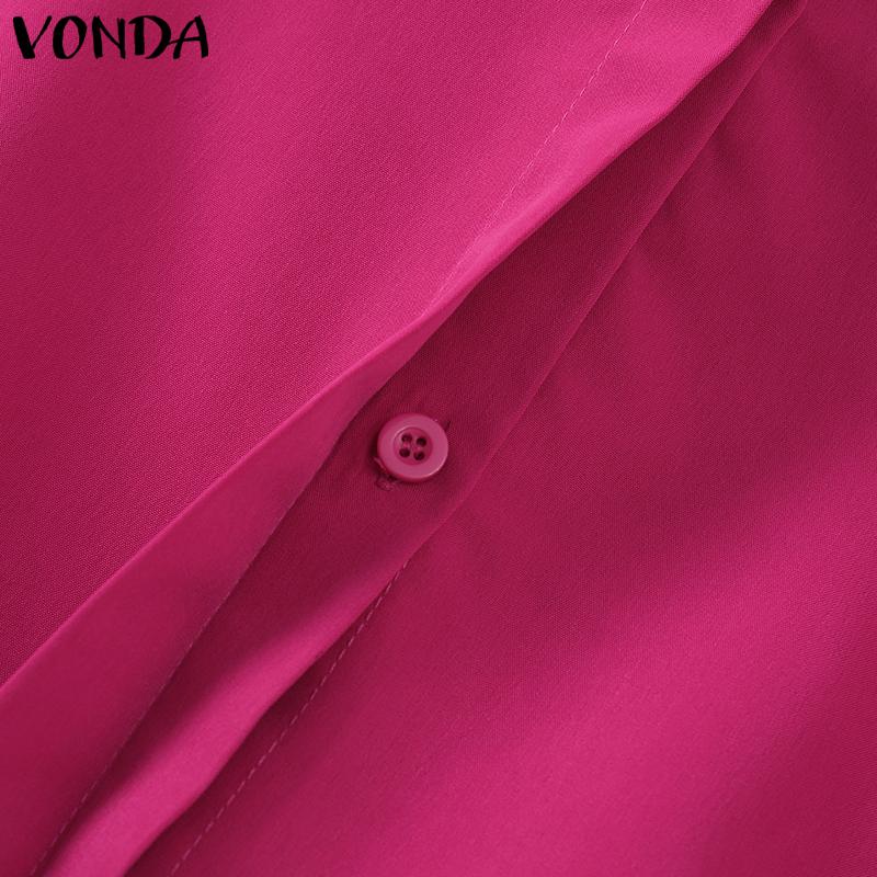 VONDA Женские винтажные блузки с длинным рукавом и воротником-стойкой
