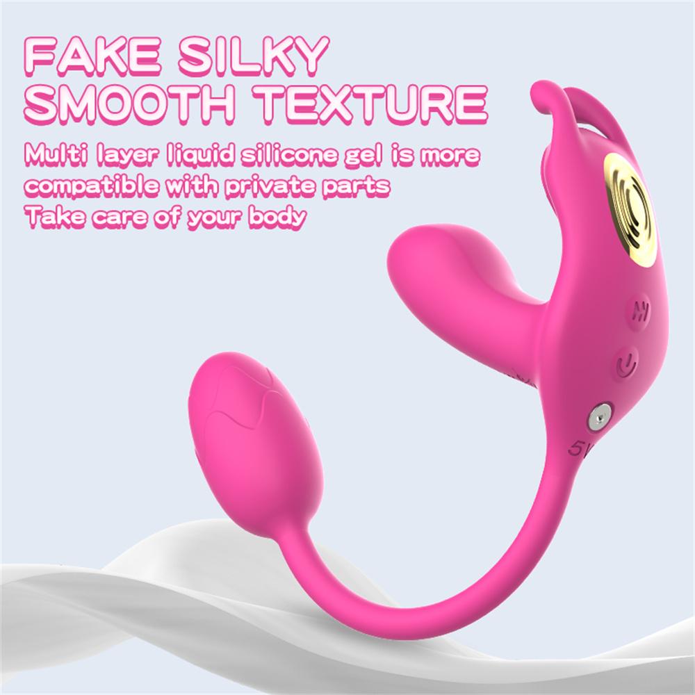 3-in-1 tragbarer Vibrator Liebesei weiblicher Masturbator biegsamer Massage-Stab Brustwarzen-Klitoris G-Punkt Stimulation Sexspielzeug für Frauen