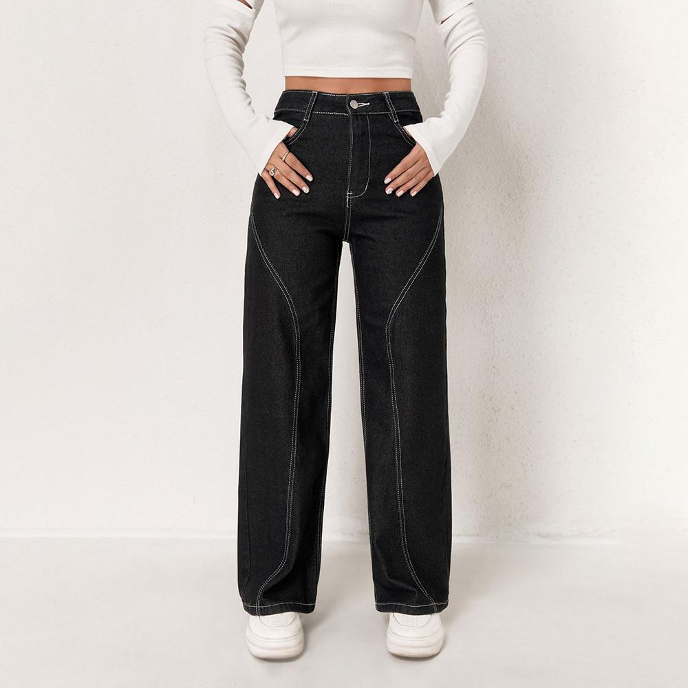 PUFFANPOP Women's Wide Leg Jeans High Waisted Denim Pants Loose Straight Jeans Y2K Jeans