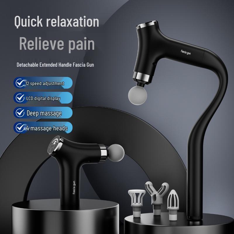 Smart Multi-functional Handheld Massager with Angled Head and Long Handle for Muscle Relaxation