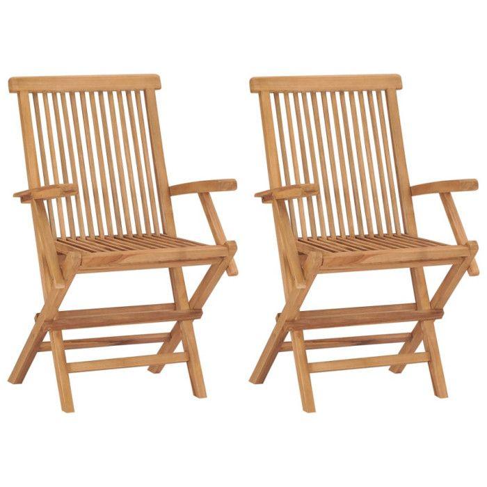 VidaXL Lot de 2 Chaises de Jardin avec Coussins, Sièges de Terrasse, Chaises de Salle à Manger, Meubles de Patio Extérieur, 3062509