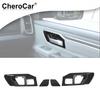 4pcs Door Handle Bowl Frame Trim Cover for Dodge Ram 2018+Black Carbon Fiber