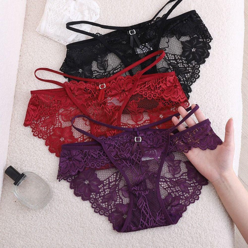 Hollow Out See-through Panties Transparent Women's Underwear Lingerie Lace Panties Gifts