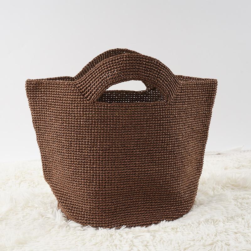

2026 Handcrafted Luxury Raffia Straw Women s Handbag New Fashion Brand Summer Woven Basket Beach Bag Travel Vacation Tote Bag