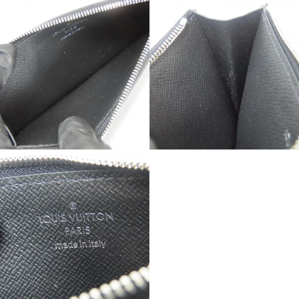 Used LOUIS VUITTON Coin Case Coin Card Holder M30271 Monogram Eclipse/Taiga Noir Black Accessory
