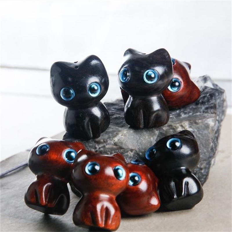 

Ручная резьба по дереву, украшения для кошек, статуэтки, игрушка для кошек, подарочные украшения, поделки, сандаловое дерево, кошка, деревянные поделки, настольное украшение