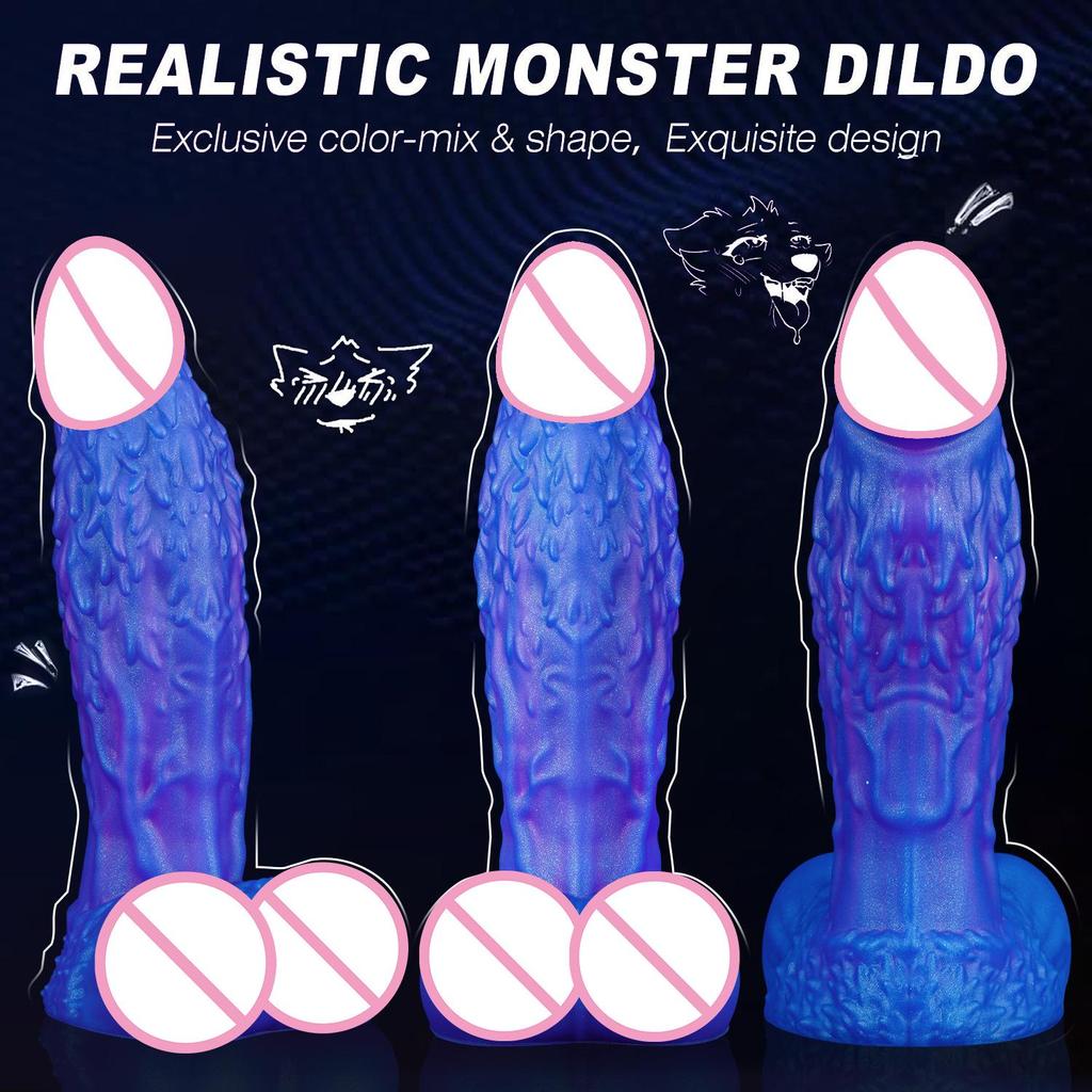Realistic Wolf Penis Silicone Dog Dick Anal Plug Masturbator