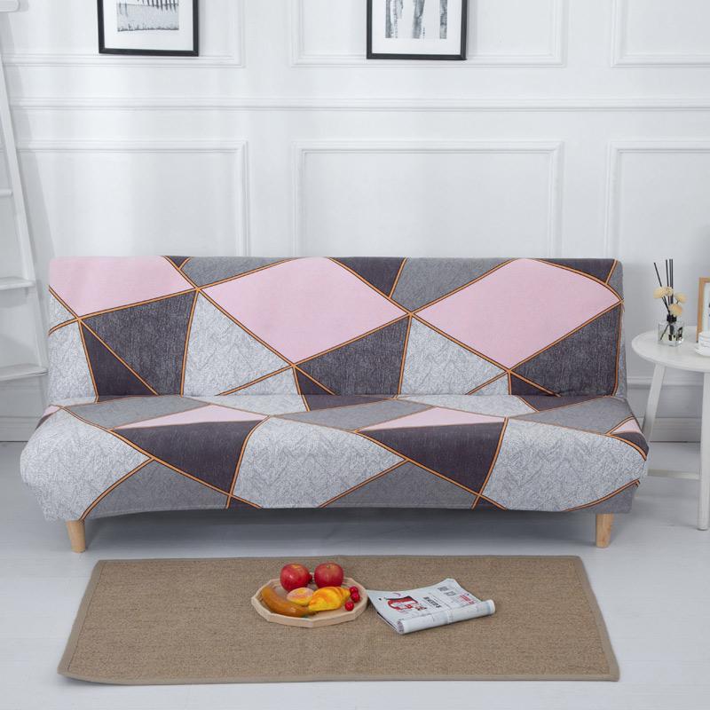 Plaid Elastic Bedspread on The Folding Sofa Bed Covers for Living Room Big Couch Cover Long Chair Without Armrests Slipcovers