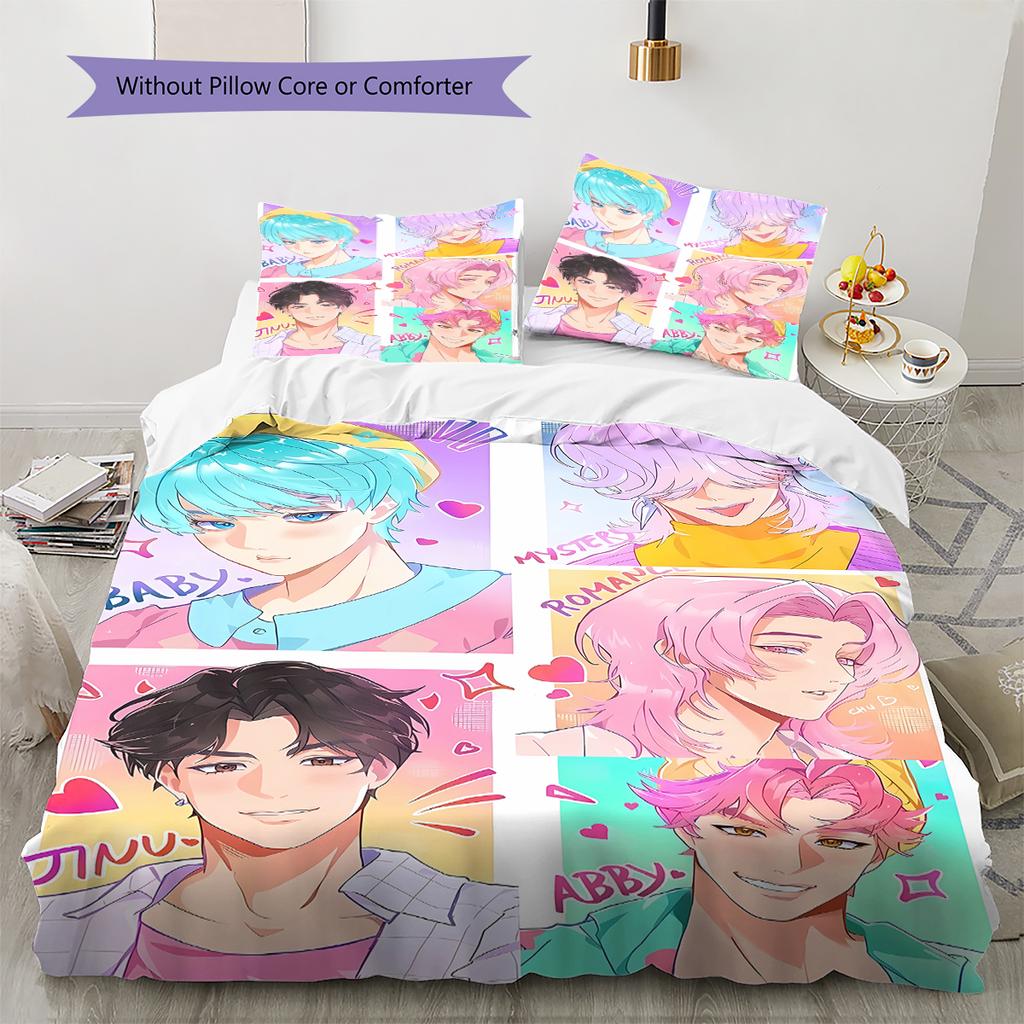 Pościel z wzorem Łowców Demonów K-pop, Zestaw kołdry Poszewka na kołdrę Poszewka na poduszkę Domowy prezent urodzinowy (1 * poszwa na kołdrę + 2 * poszewki na poduszki, bez rdzenia)