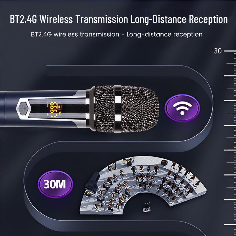 2.4G Wireless High Fidelity Noise-Reducing Microphone for KTV, Stage, Home Party, and Speech