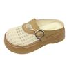 Mesh Mary Jane Slippers Women's 2025 Summer New Thick-soled One-word Buckle Hollow Mesh High Heel Sandals Fishnet Shoes