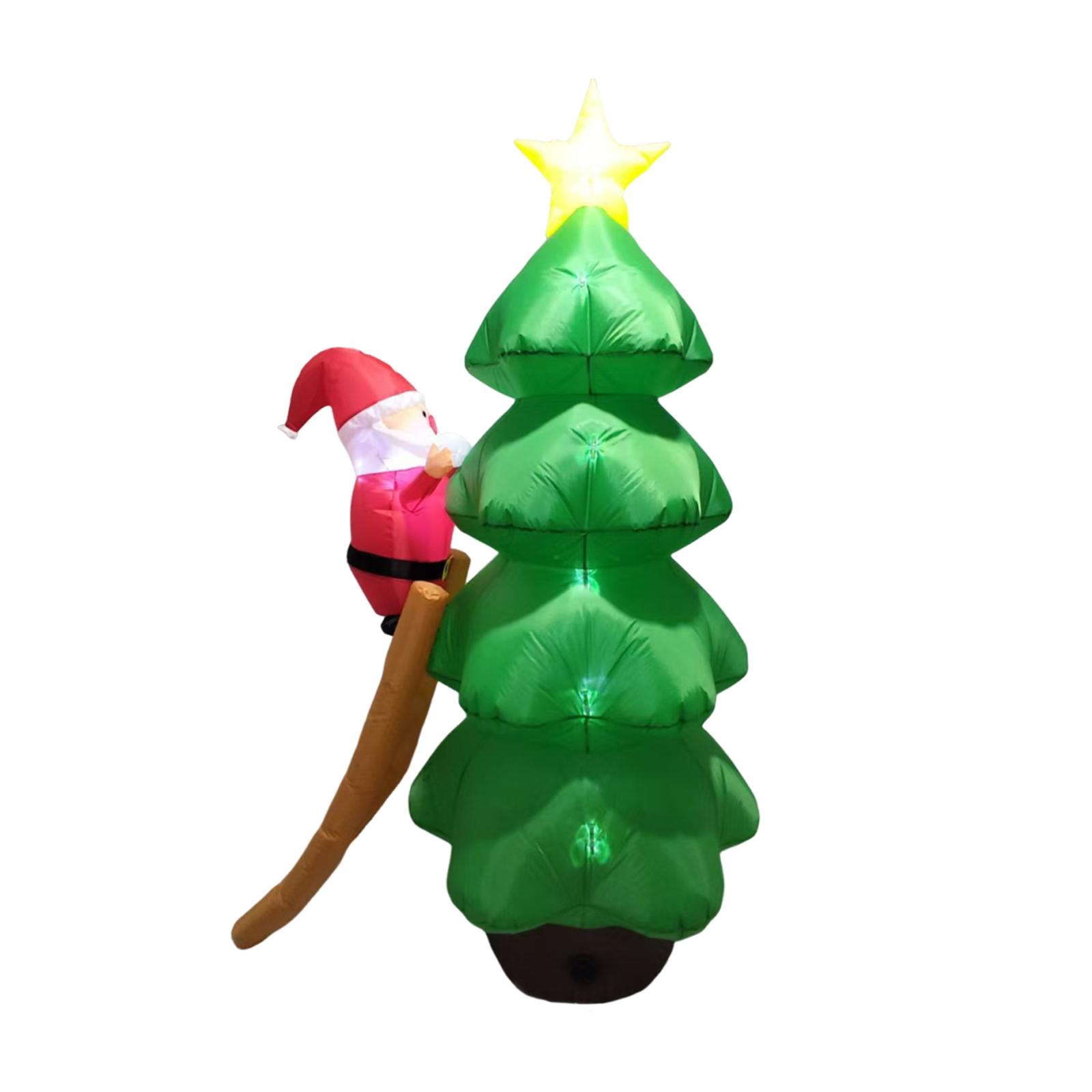 

Christmas Inflatable Santa Gift Premium Polyester Lighted Outdoor Lawn Decor for Backyard Fence Porch Courtyard Holiday разноцветный