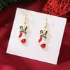 Christmas Santa Snowflake Earrings Cane Candy Bells Elk Earrings Christmas Hat Earrings