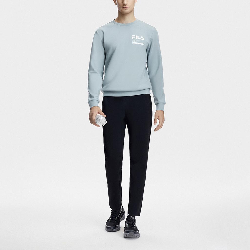 FILA Solid Color Straight Leg Knitted Sports Pants Men bottoms Deep-Black A11M341613R-BK