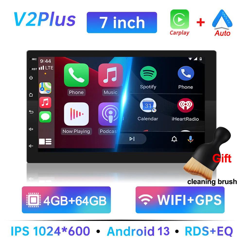 Universal 7 9 10 inch Multimedia Player 64G wireless CarPlay Android Auto Android13 2 Din FM Radio Stereo Receiver Player Gift