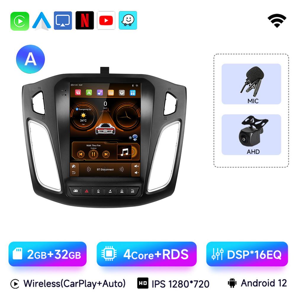 JIUYIN 2 Din 9.7" Android 13 Carplay Car Radio for Ford Focus 3 Mk 3 2011 2012 - 2019 Multimedia Player 2Din GPS Auto Stereo DVD