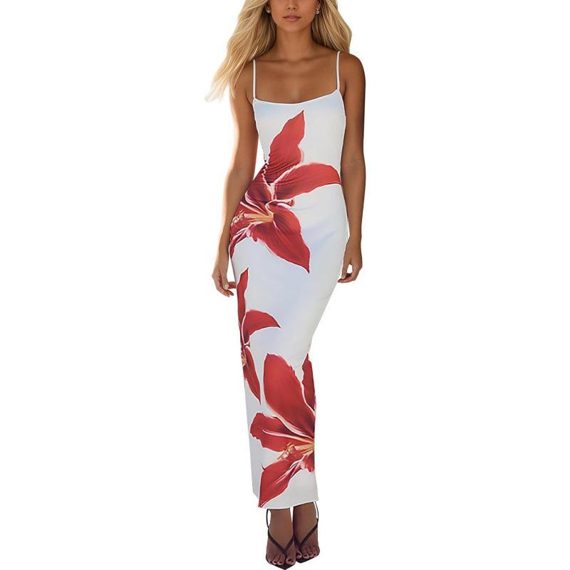 Sexy bedrucktes Spaghettiträgerkleid im europäischen und amerikanischen Stil - Heißer Verkauf im Frühling/Sommer