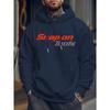 Men's Casual Hoodie with Eye-catching Pattern "SNAP ON TOOLS" Regular Style Hoodie