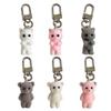 Charming 3D Cartoon Cat/Bear Keychain Cute Animal Bag Decoration for Women Girls Stylish Keychain for Car Keys and Bags