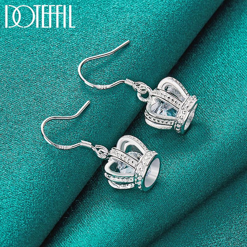 925 Sterling Silber Kronenohrringe Modeschmuck