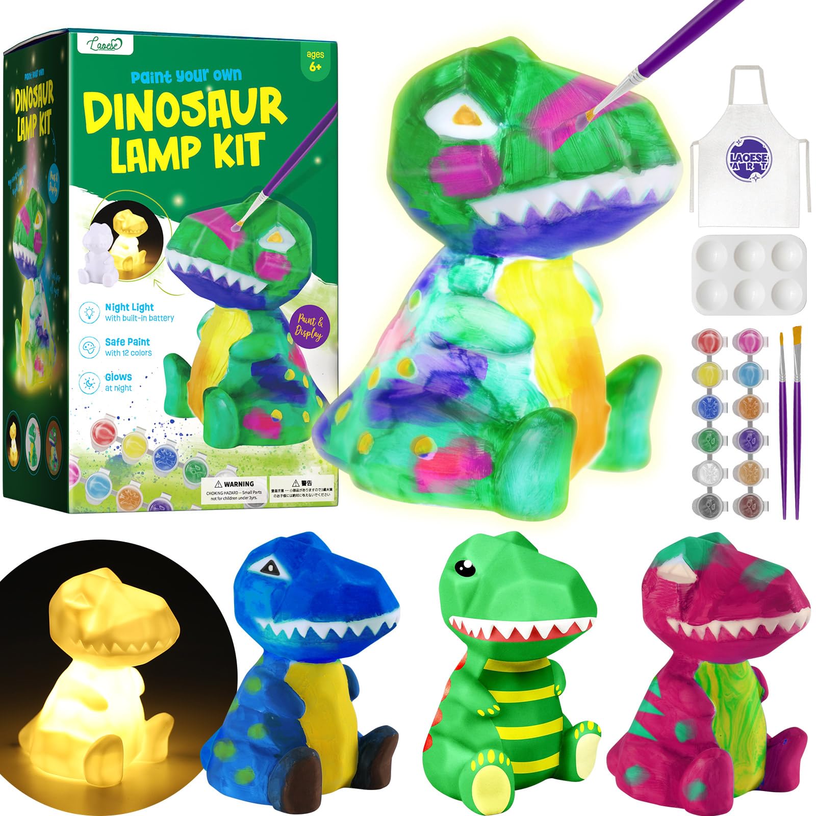 

LAOESE Dinosaur Lamp Craft Kit Drawing Set Handmade Animal Lamp Children s Making Toy Summer Vacation Gift