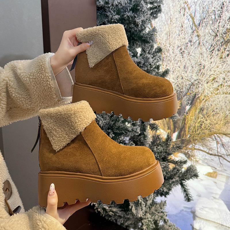 

Women s Large Size Soft Sole Cold Resistant Winter Warm Anti-slip Fur One Snow Boots Padded Lined Ankle Boots Anti-slip Sports Cotton Boots 35 малиновый