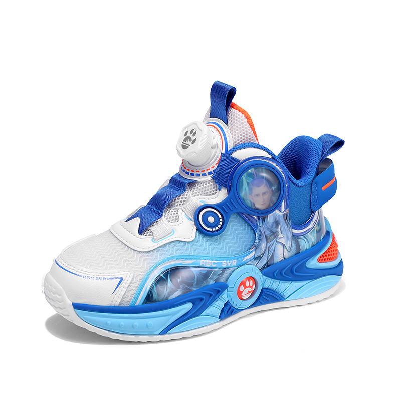 Nezha basketball shoes 2025 autumn new boys' shoes mesh breathable children's lightweight soft-soled non-slip sports shoes