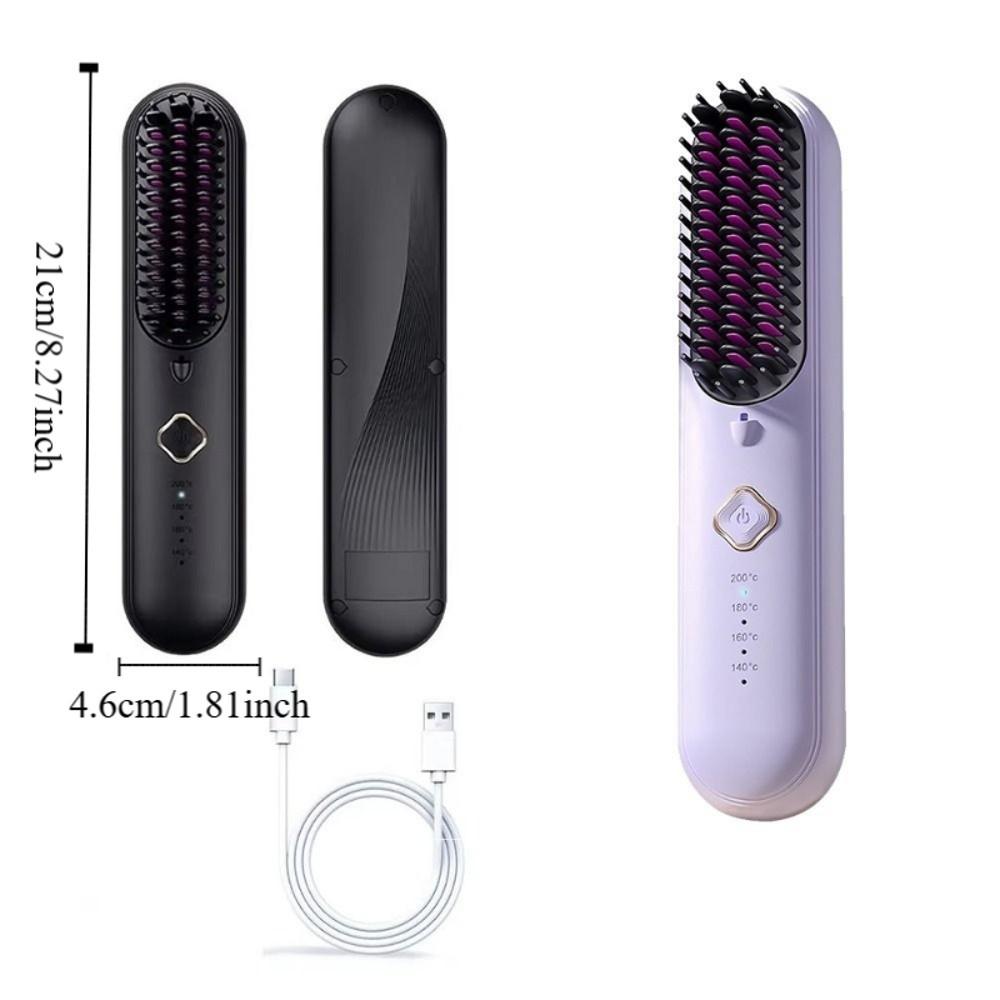 Anti-Scald Protection Electric Hair Straightener Brush Negative Ion Styling Tool  Gift Women
