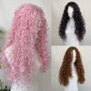 Ashely Long Curly Hair Pink Wig for Women 26inch Cute Heat Resistant Friendly Cosplay Wig Headband Synthetic Wigs for Daily Use