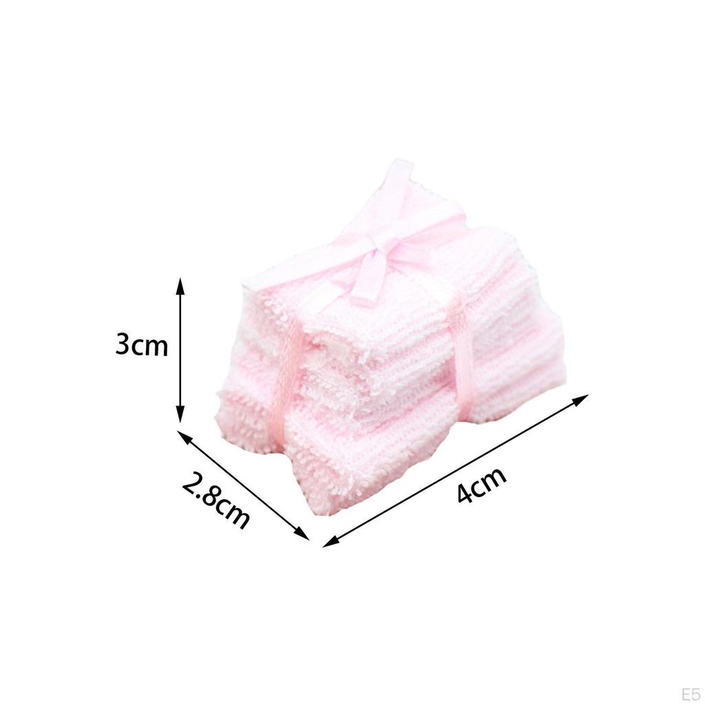 Dollhouse Accessories Doll House Towels Set Simulation Towel Model for 1/6 1/12 Scale
