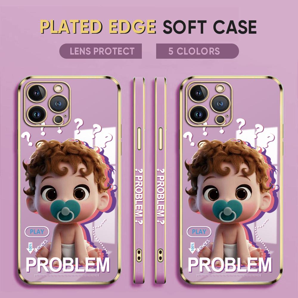 

Модный милый чехол для телефона с 6D покрытием для iPhone 11 13 15 Samsung Galaxy A52 Xiaomi Redmi 12C Note 10 Pro Oneplus Мягкие чехлы для смартфонов Xiaomi Poco M3 Pro 5G/4G/Redmi Note 10 5G фиолетовый