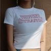 Alphabet Short Sleeve T-shirt Women's Summer Dress Korean Version Trendy Internet Celebrity Student Short High-waisted Crop Top Tight Body
