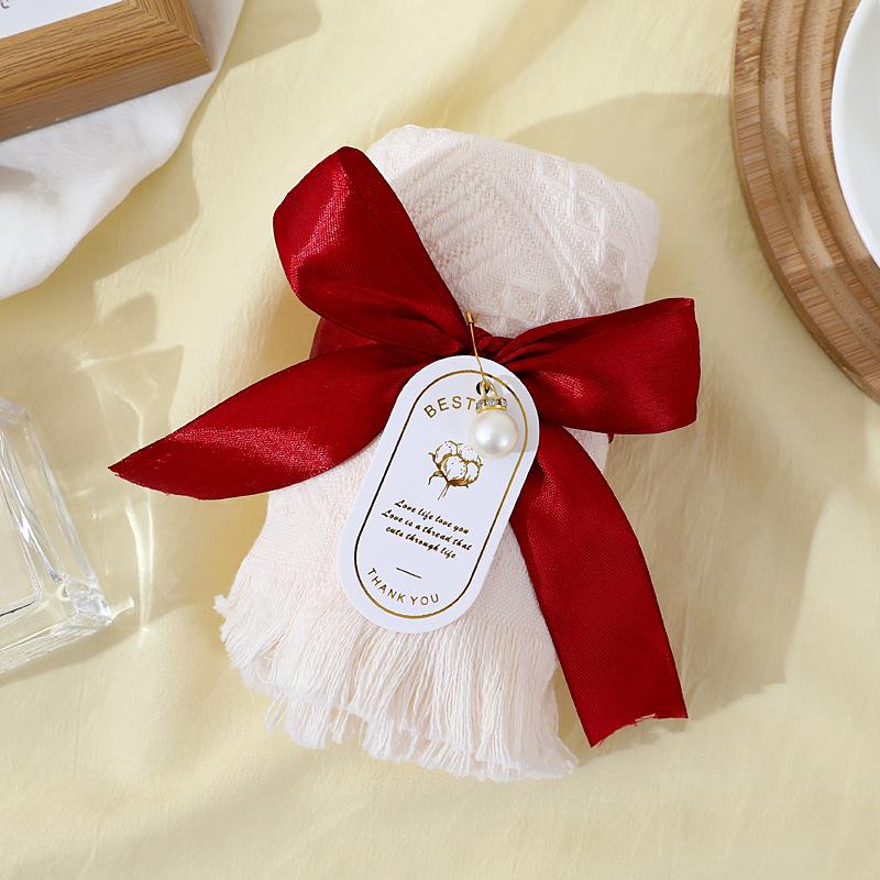 

Чистый хлопок 32 нити турецкое полотенце с кисточками свадебное мягкое марлевое полотенце для лица подарок для рук 60G/35 * 75cm (excluding ribbon card)