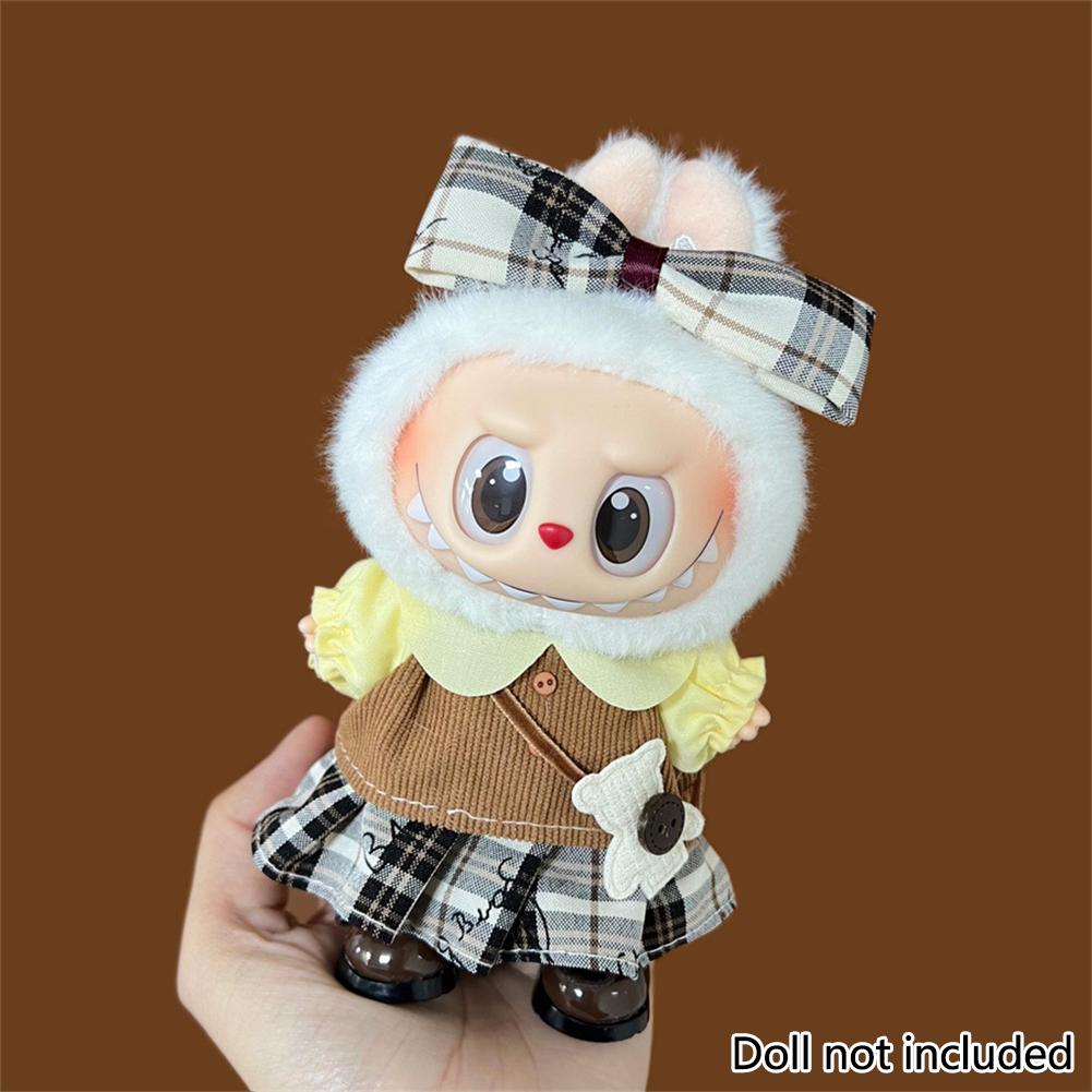For 17cm Labubu Doll Clothes Fashion Clothes Hoodies Dresses Doll Clothes Color Match Shirts Dolls Accessories Cute Decoration Little Clothes