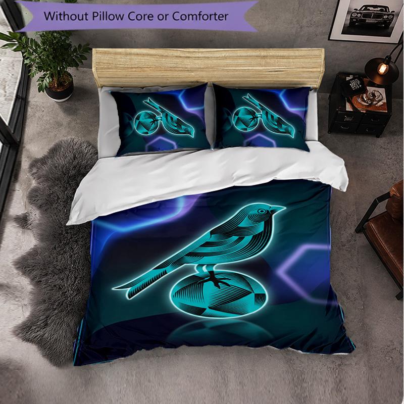 Norwich City Football 3 Piece Bedding Set Soft Duvet Cover Set with Pillowcases Printed Bedroom Decor Set for Home