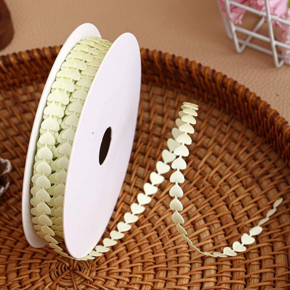 

DIY 20Yards/Roll Woven Peach Heart Ribbon 8mm Multi-purpose Gift Wrapping Ribbon Made of Polyester Bows Ribbon Crafts Accessory