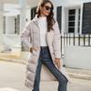 Winter Hooded Women's Mid-length Slim Cotton Jacket Warm Down Cotton Coat