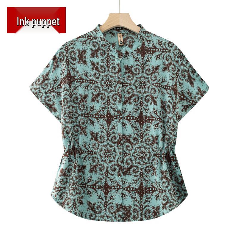 

Elegant Women s New Chinese Style Short Sleeve Top 4XL