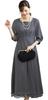Add Rouge Party Suitable for Formal and Charcoal Size 4L Women's Dress, Washable, Long, Weddings, Ceremonies, Receptions, Gray, [t9045]
