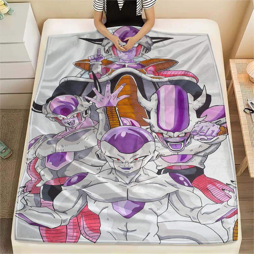 Dragon Ball Frieza Flannel Blanket Trendy Print Perfect For Sofa Bedroom Chair Bed Picnic Travel -HE9