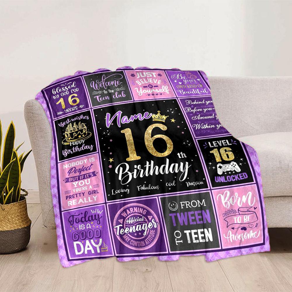 Birthday Celebration Customize Your Name Rv Blanket Soft Warm Lightweight Allseason Multipurpose Throw For Travel Camping Picnic Sofa Bed Living Room