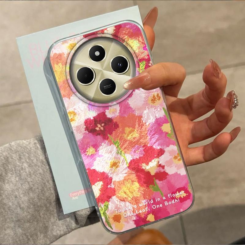 Summer Pink Flower Aesthetic Girls Women Phone Case For Xiaomi Poco X3pro X5 M6 X6 X3 NFC M5s M6 X7 Pro C75 C61 Fundas Cover