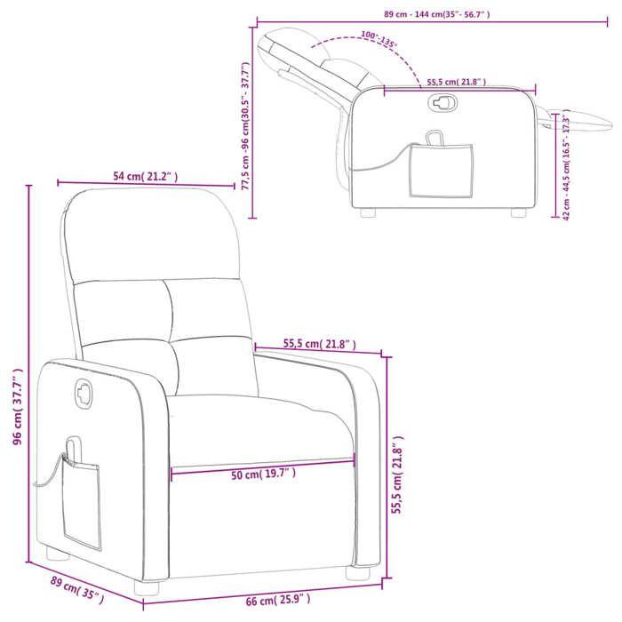 VidaXL Reclining Massage Armchair, Chair with Footrest, Seat with Backrest and Armrests Living Room, Modern, 374208