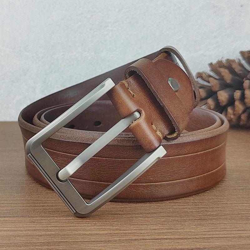 Men'S Belt Leather Retro Casual Pin Buckle Belt Men'S First Layer Cowhide Fashion Belt Belt Belt