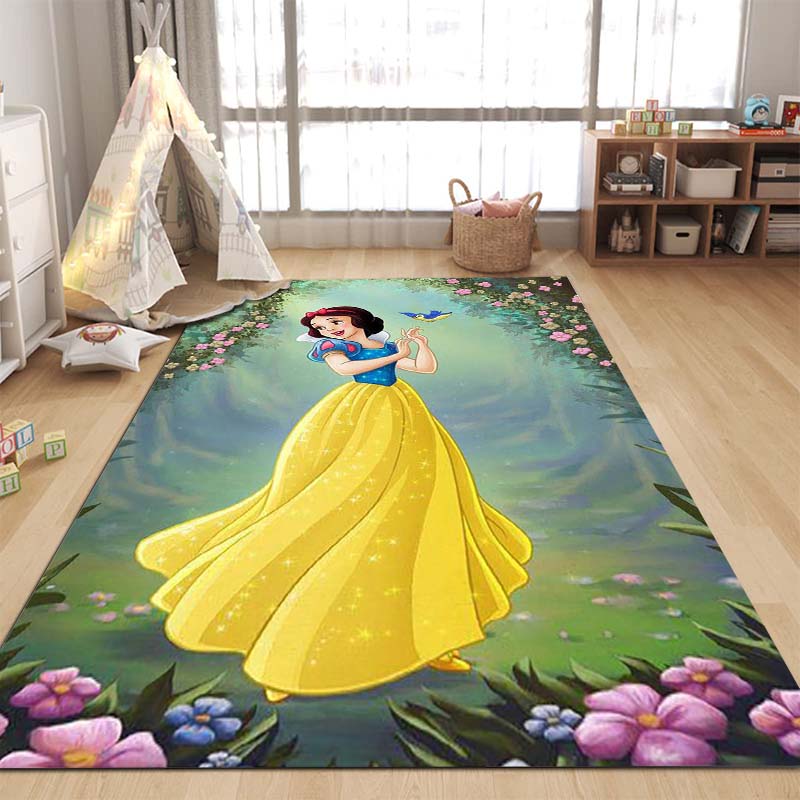 1PC Disney Snow White Print Carpet for Living Room Bedroom Kid's Room Home Decor Pink Room Decor Area Rug Non-slip Mat Play Mat