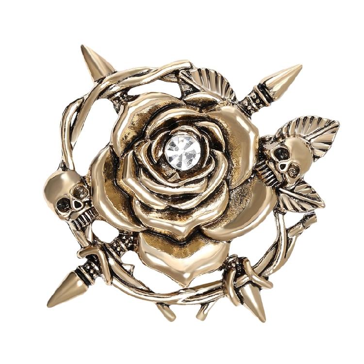 Stylish Skull Rose Brooch Unique Alloy Jewelry Fashion Brooch Clothing Jewelry Suitable for Music Festivals and Parties