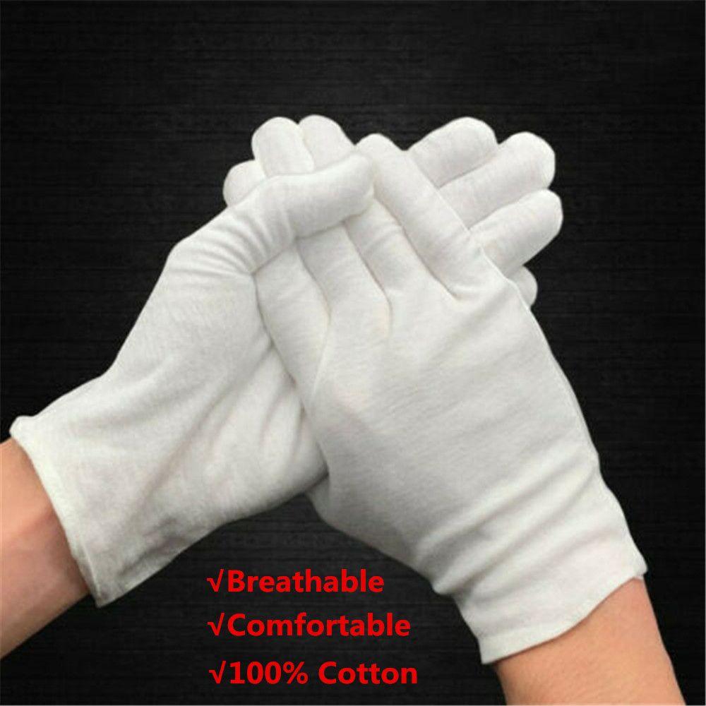

Чоловіки Жінки Комфортні білі рукавички Beauty Magician Anti Dust 100% Cotton Etiquette Gloves Work M 12 Pairs