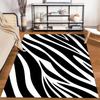 Black and White Zebra Striped Carpet for Living Room, Modern Design Rug Suitable for Use As an Anti-slip for Living Room Bedroom Sofas