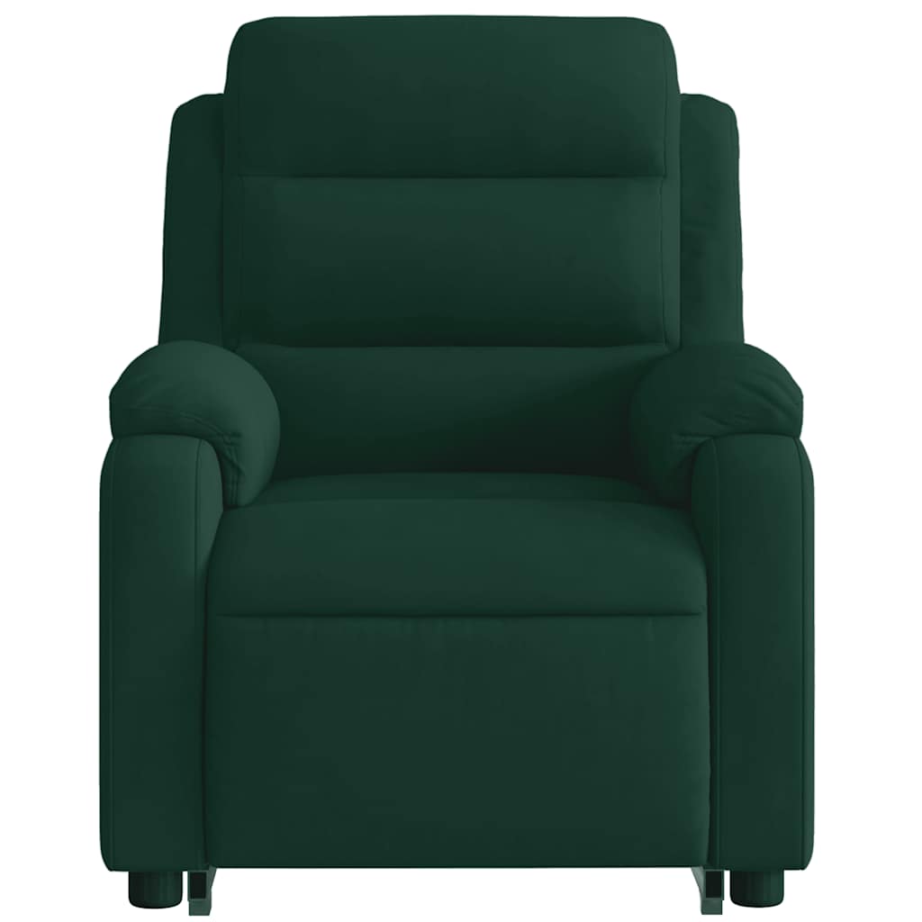 Electric Recliner Chair with Rising Function Dark Green Velvet