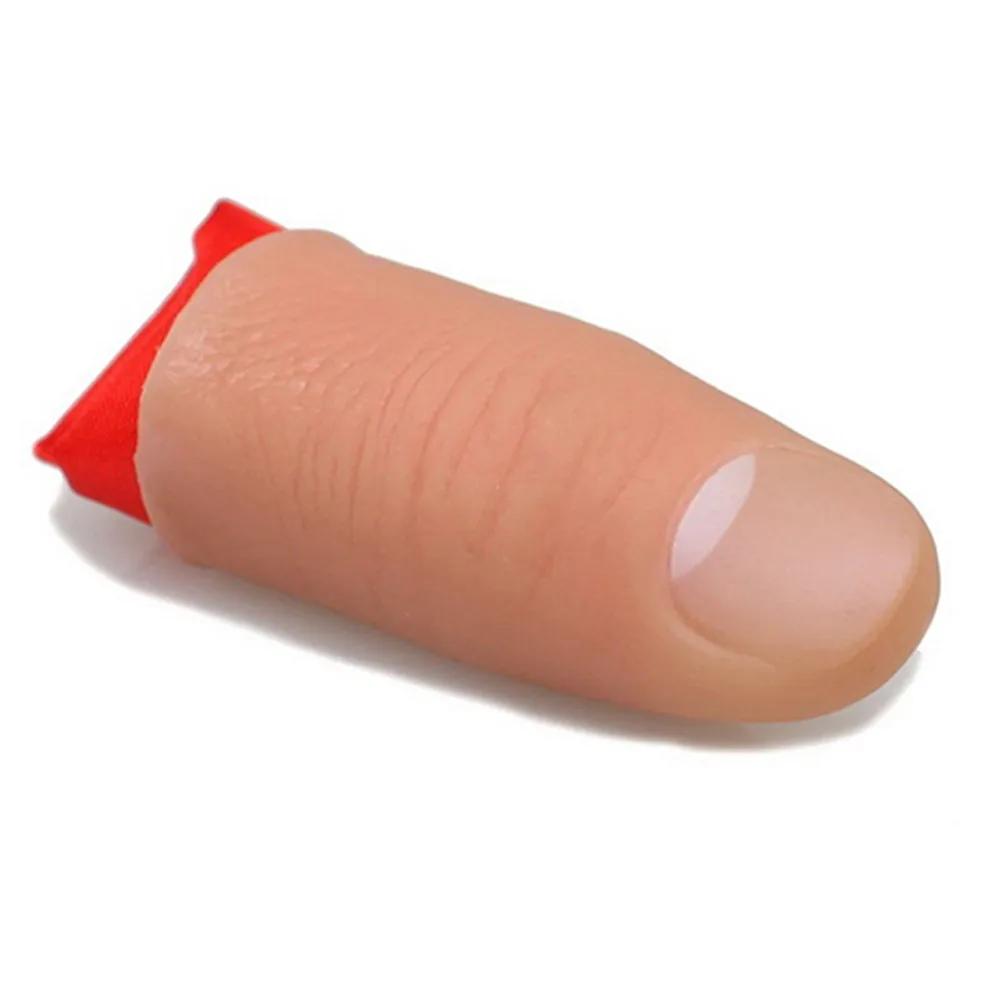 Magic Trick Props Close Up Vanish Appearing Finger Thumb Tip + Red Silk Stage Show Prop Prank Plaything Tool Novel Present
